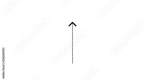 Arrow Rising On White Background Minimalist Animation Sequence