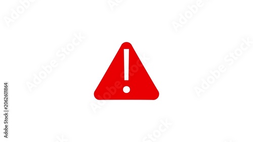 Warning Sign Icon Series On White Background Three Frame Composite