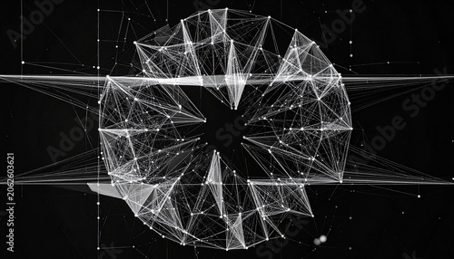 Minimalist Abstract Geometry Background with Dynamic Lines, Nodes, and Contemporary Structural Patterns