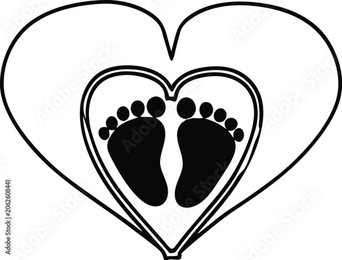 Pediatrician Heart Logo With Tiny Baby Feet