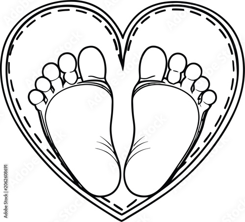 Pregnancy Care Heart With Baby Feet Design