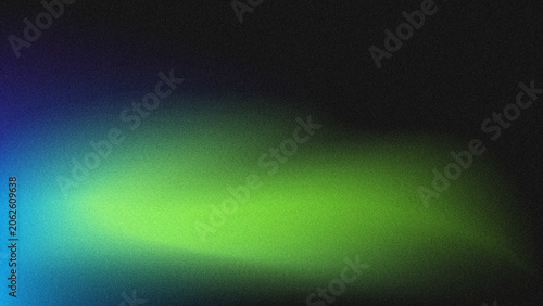 Photos Noise textured abstract backdrop with a smooth horizontal color shift from deep navy blue to vivid lime green, set on a solid black grainy base
