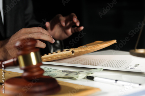 Schilderij op canvas Consultation and conference of professional businesswoman and Male lawyers working and discussion having at law firm in office