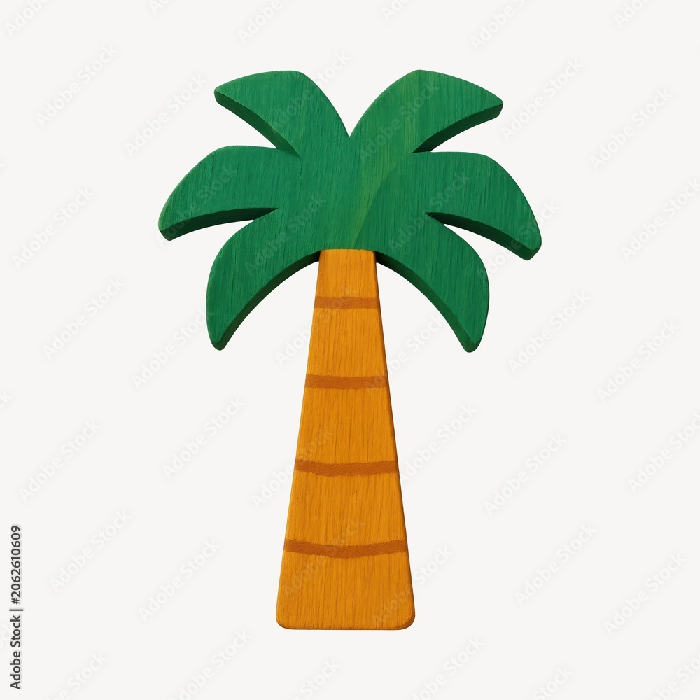 Obraz premium Colorful tropical palm tree illustration.