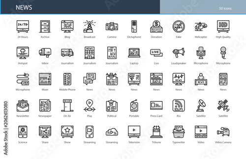 News Media Report Journalism Information Icon Set