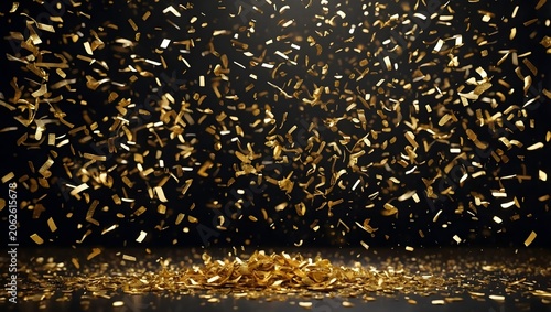 Premium Gold Confetti Explosion Celebration Background