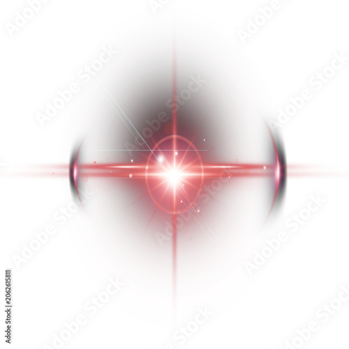 Red Sci-Fi Energy Beam Glow Effect PNG