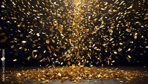 Premium Gold Confetti Explosion Celebration Background