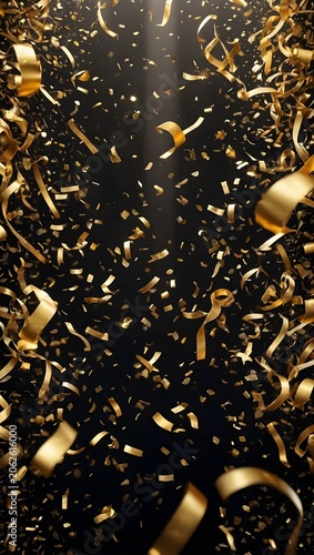 Premium Gold Confetti Explosion Celebration Background