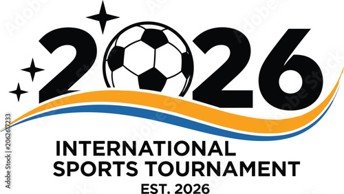 Fotografía Football 2026 international sports tournament logo official branding for the glo