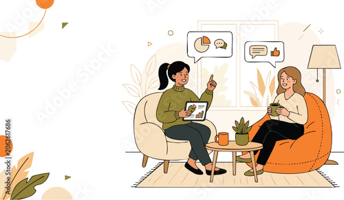 Flat vector editorial illustration