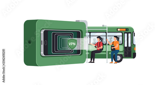 Virtual Private Network connection for public transport users.