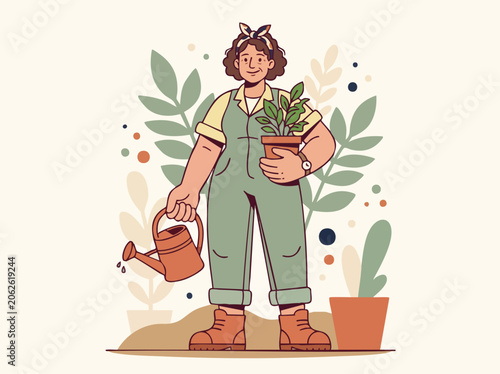 middle-aged female gardener