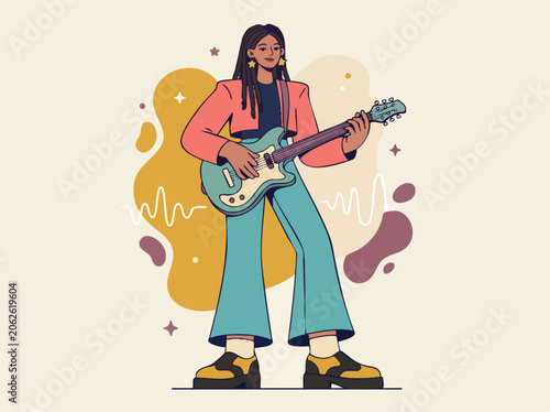 Young female indie music artist