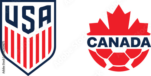 Tableau sur toile Usa and canada football 2026 world cup bid logos joint hosting partnership brand