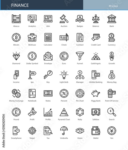 Finance Money Investment Banking Economy Icon Set
