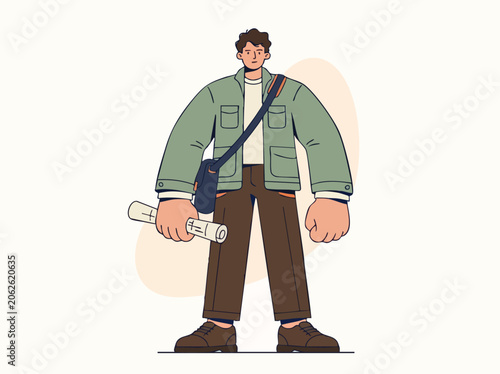 young male full body illustration