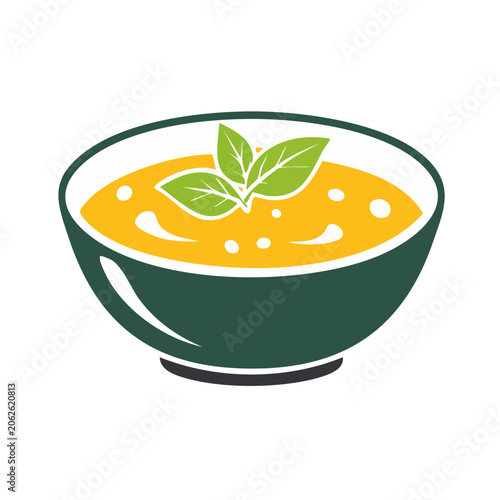 Flat design sun with green leaf