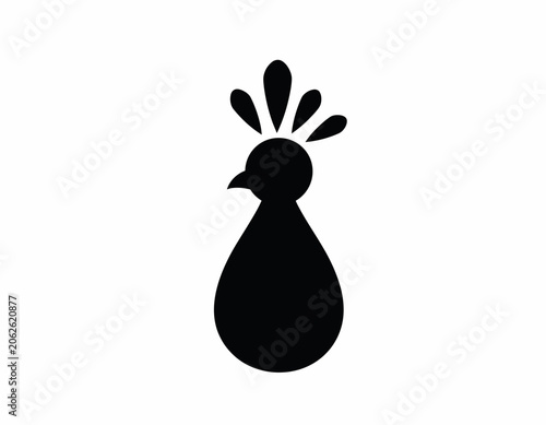 Ultra-minimal icon-style peacock