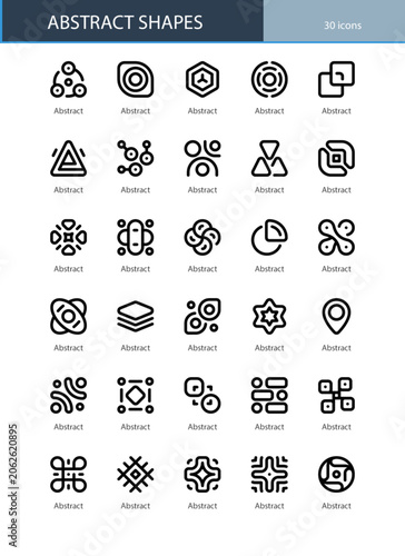 Abstract Shapes Geometric Art Design Element Icon Set