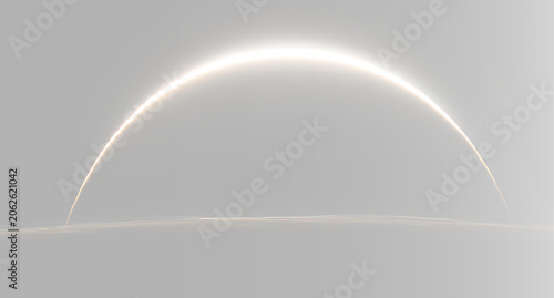 Schilderij op canvas sunrise horizon with radiant glow and luminous sunlight spreading across the sky
