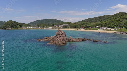 Meoto Iwa Couple Rocks with Clear Blue Ocean in Itoshima