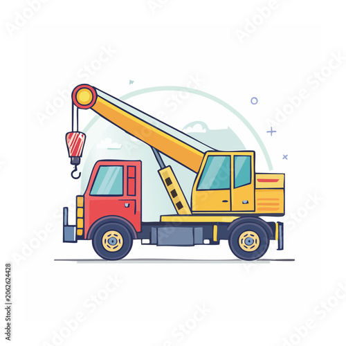 Flat design 3D delivery truck with packages