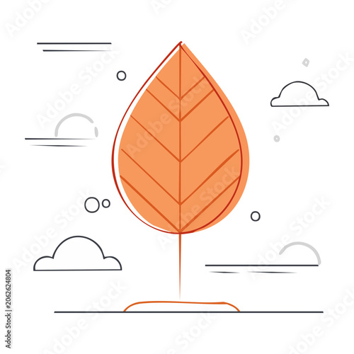 Minimalist maple leaf vector icon