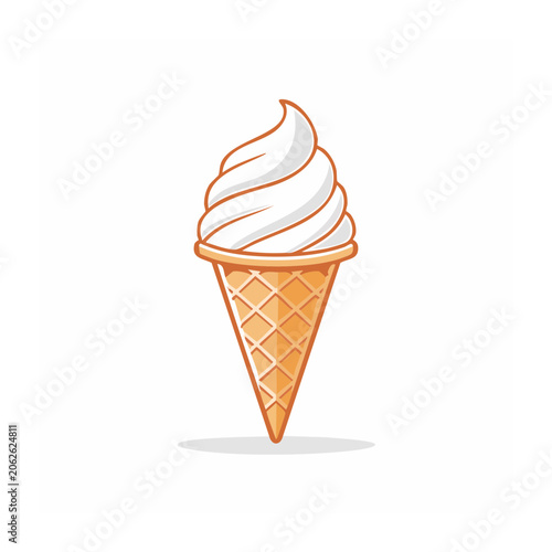 Minimalist 3D ice cream cone render