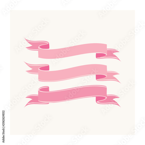Pink and red abstract ribbon vector design