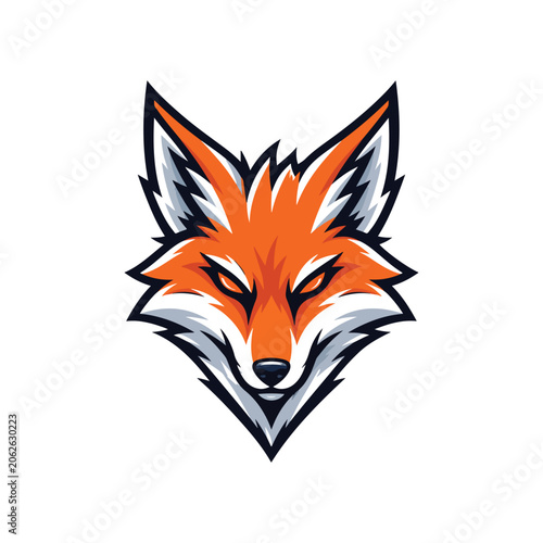 Fierce Orange Fox Head Esports Logo Illustration
