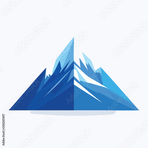 Abstract vector illustration of stylized blue mountain peaks.