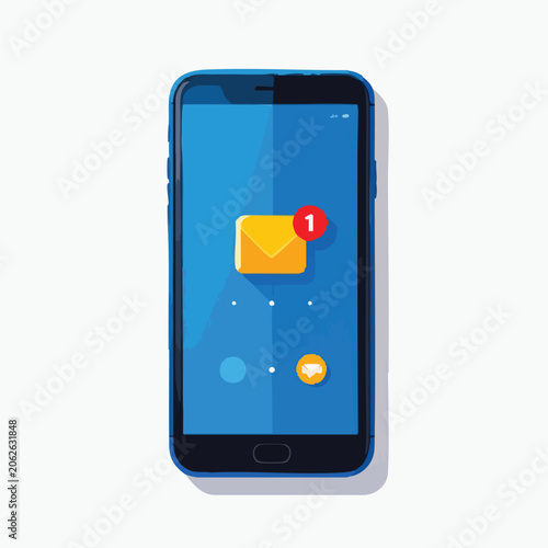 Modern smartphone with email notification icon on screen.