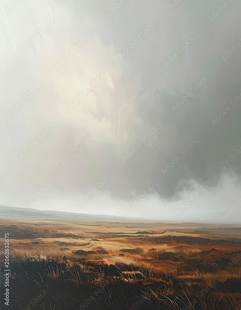 Fototapeta premium Dramatic landscape with stormy cloudy sky.