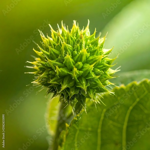 Close-up of green spiky plant.
