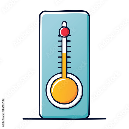 Flat design thermometer icon vector