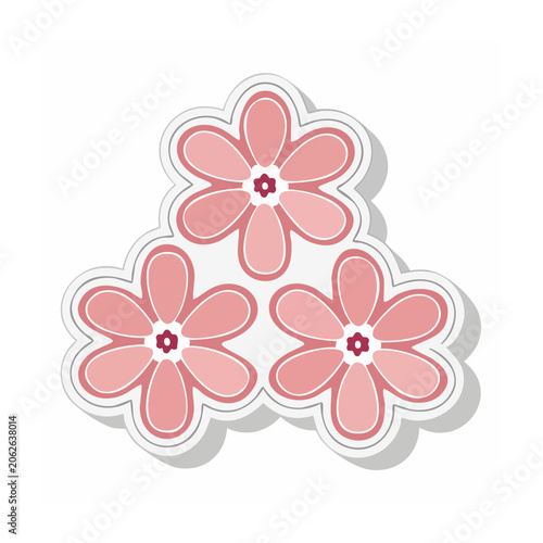 Pink heart flower pattern vector