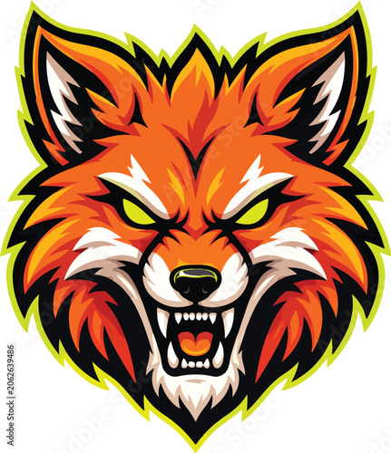 Angry Fox Mascot Logo for Gaming and Esports Team