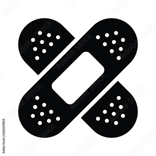 Trendy  glyph  icon showing adhesive bandage for first aid applications.