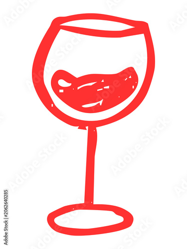 Red Wine  Glass Icon for Restaurant Menu and Dining