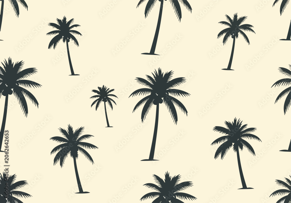 Naklejka premium Elegant Tropical Palm Leaves Wallpaper Vector with Neutral Beige Style