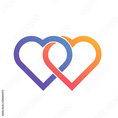Flat design heart shape vector icon