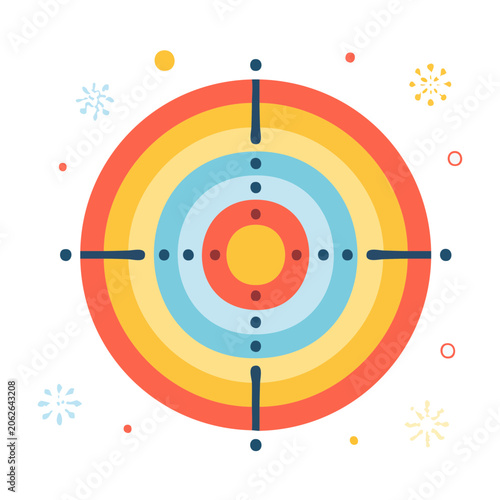 Flat design target with concentric circles