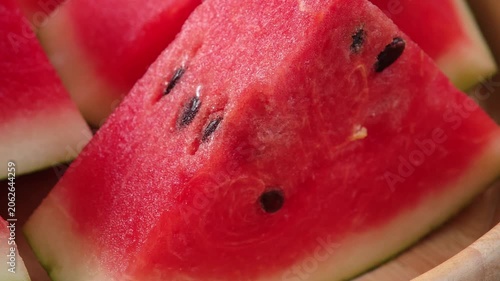 Close-up of a sliced ​​watermelon.