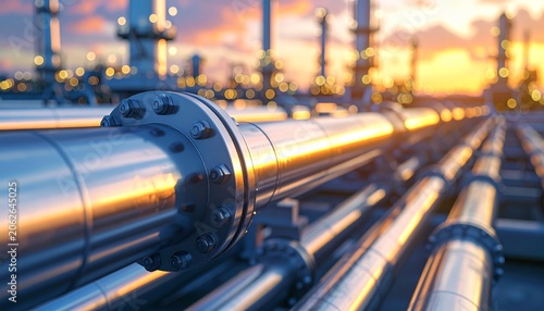 Close Perspective of Industrial Pipeline Connections Illustrating Fuel Transport, System Integration, and Operational Efficiency
