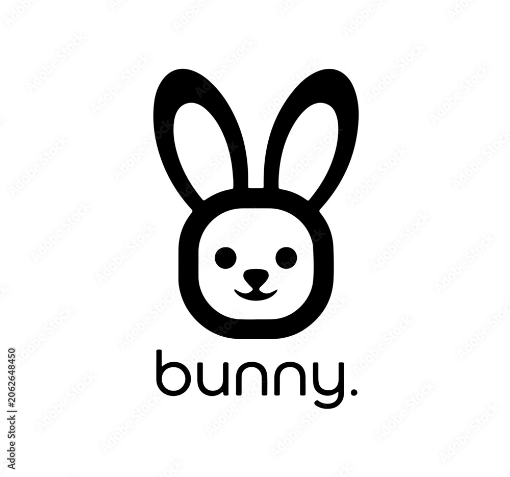 Fototapeta premium Cute bunny head symbol,