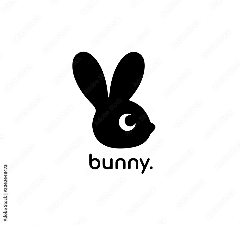 Fototapeta premium Cute bunny head symbol,