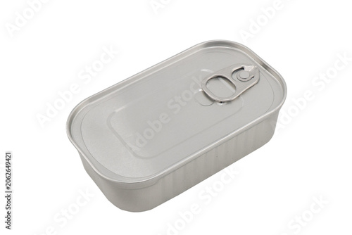 Aluminium can isolated on white background. Aluminium beverage cans. Food can. Metal containers for packaging food