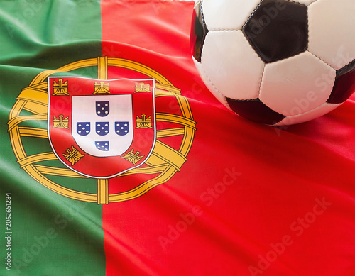 Soccer Ball on Portuguese Flag for International Football Championship