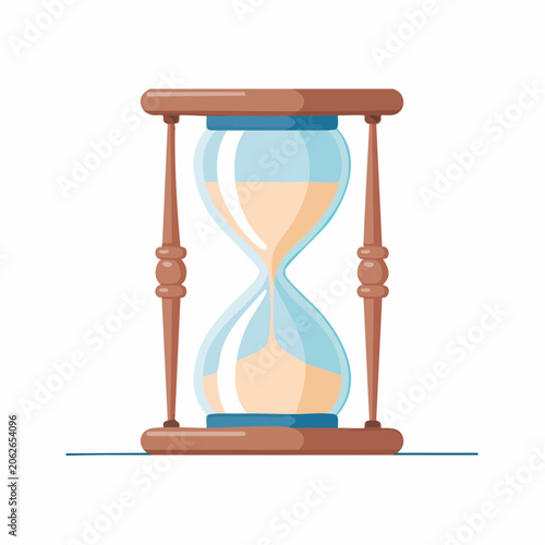 Hourglass with sand flowing